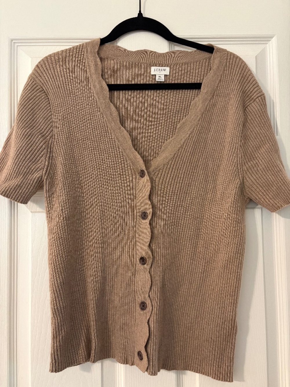 J. Crew Factory Scalloped Short Sleeve Sweater
